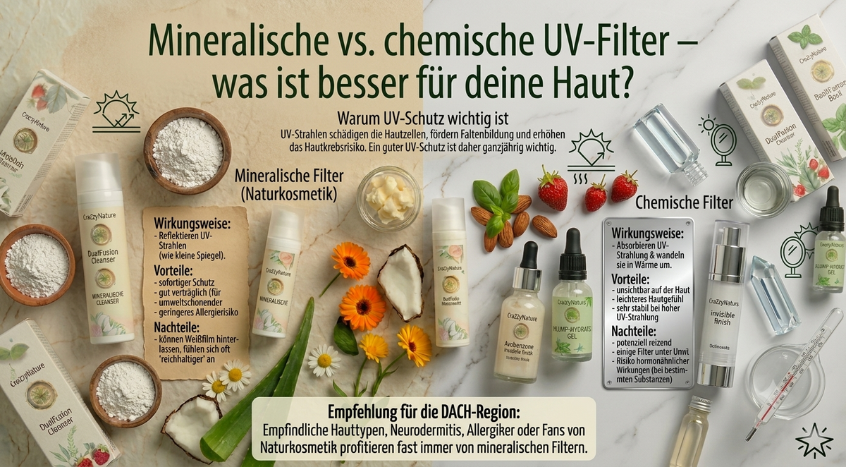 Mineralische vs. chemische UV-Filter – was ist besser für deine Haut?