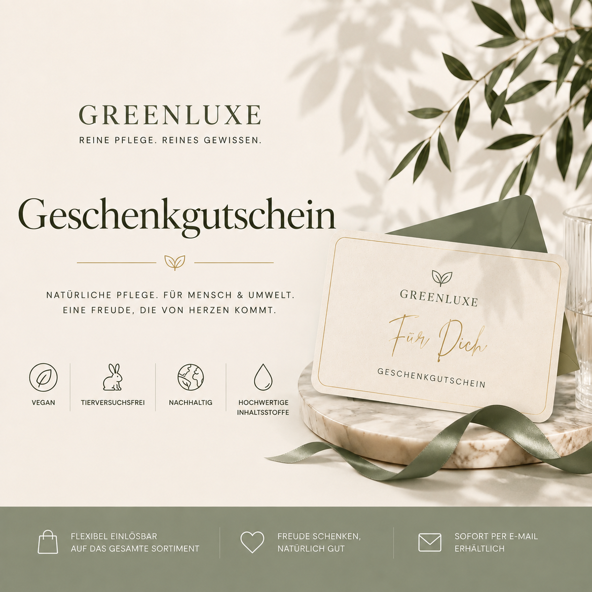 Zum  Verschenken den greenluxe Geschenkgutschein